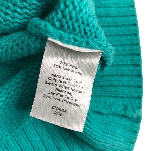 Talbots Cardigan Sweater Womens M Green Lambswool Blend V-Neck Button Up Preppy - Picture 11 of 16